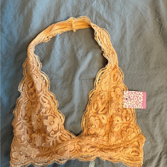 Anemone Lace Halter Bralettes in Cream and Coffee NWT size S/M - Picture 3 of 5